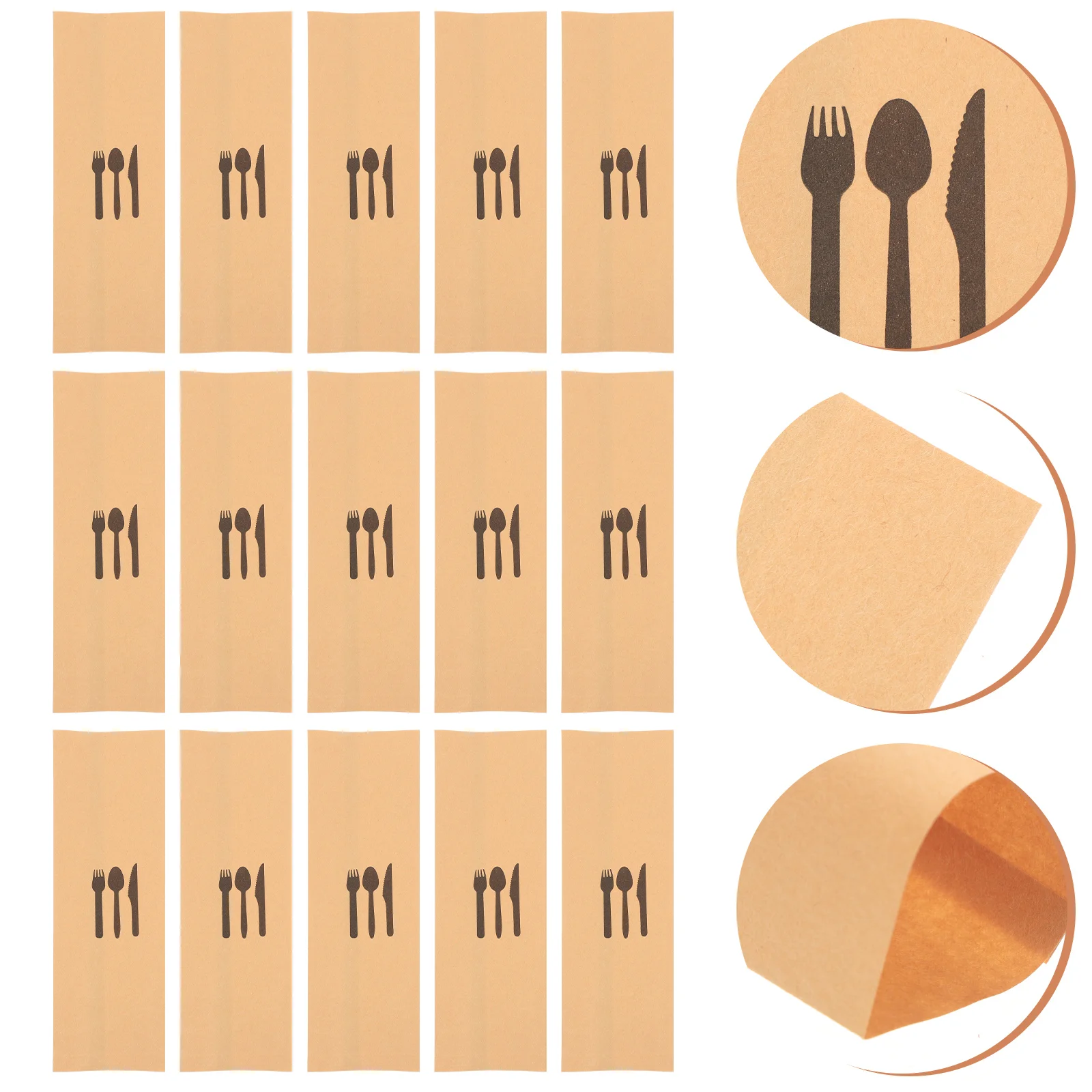 

Disposable Kraft Paper Cutlery Holders Party Cutter Fork Storage Bags Utensil Paper Pockets