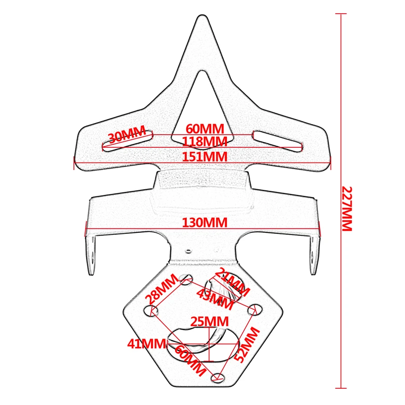 waase For Triumph Street Triple 765 765R 765RS 2017-2025 리어 레지스터 브래킷 테일 타이디 번호판 홀더 프레임