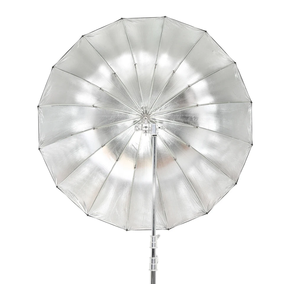 고독스 UB-165S 65인치(165cm) 파라볼릭 블랙 반사 우산 스튜디오 조명 우산 (블랙 실버 디퓨저 커버 천 포함)
