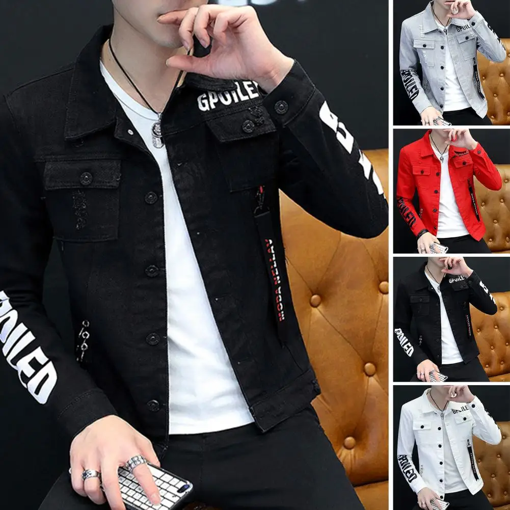 thumbnail image 2 of Fashion Men Denim Jacket Spring And Autumn Personalized Design 2 of 9