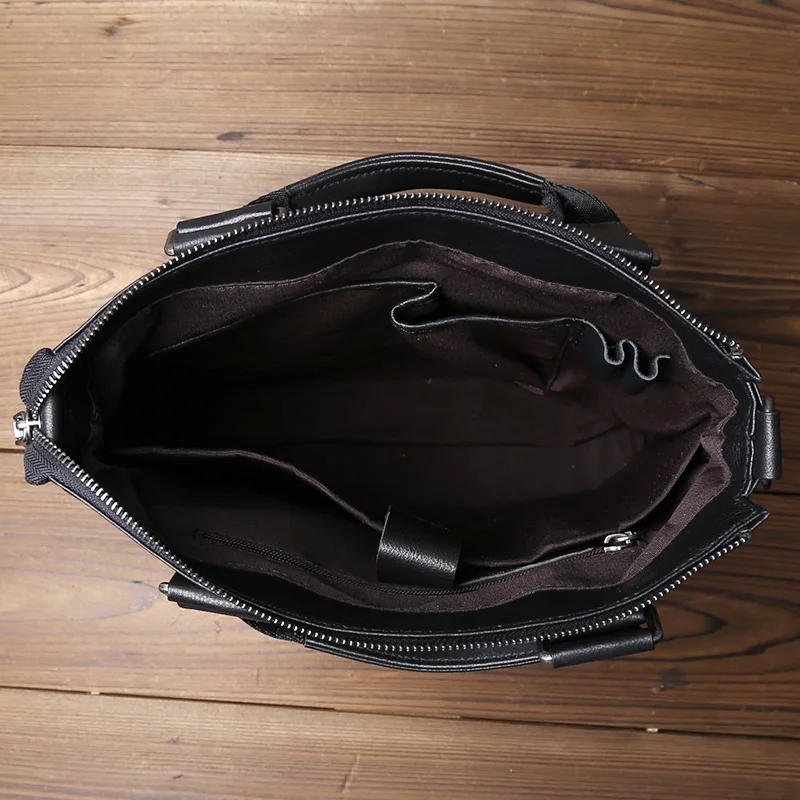 JLFGPJ Neue männer Echtes Leder Business Handtasche Vertikale Design Top Schicht Rindsleder Große Kapazität Umhängetasche Einfache Aktentasche – Detail 12