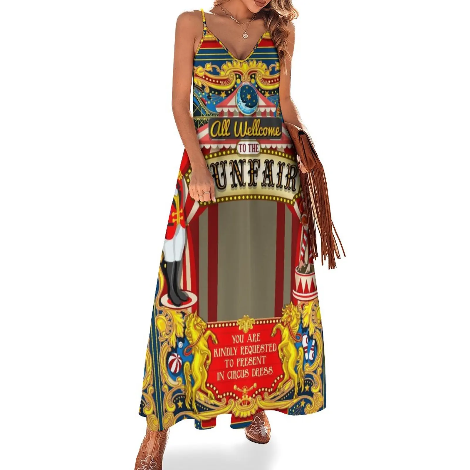 

Circus Carnival Invite Poster Sleeveless Dress ceremony dresses women's summer jumpsuit