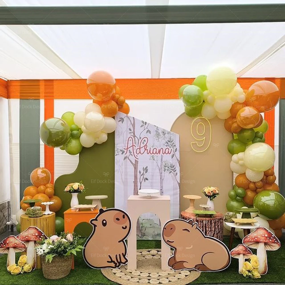 Kit De Ballons Anniversaire Capybara - 10 Ballons En Aluminium (dont 2 Ronds 18") - Compatible Hélium Et Air - Scellage Automatique - 10