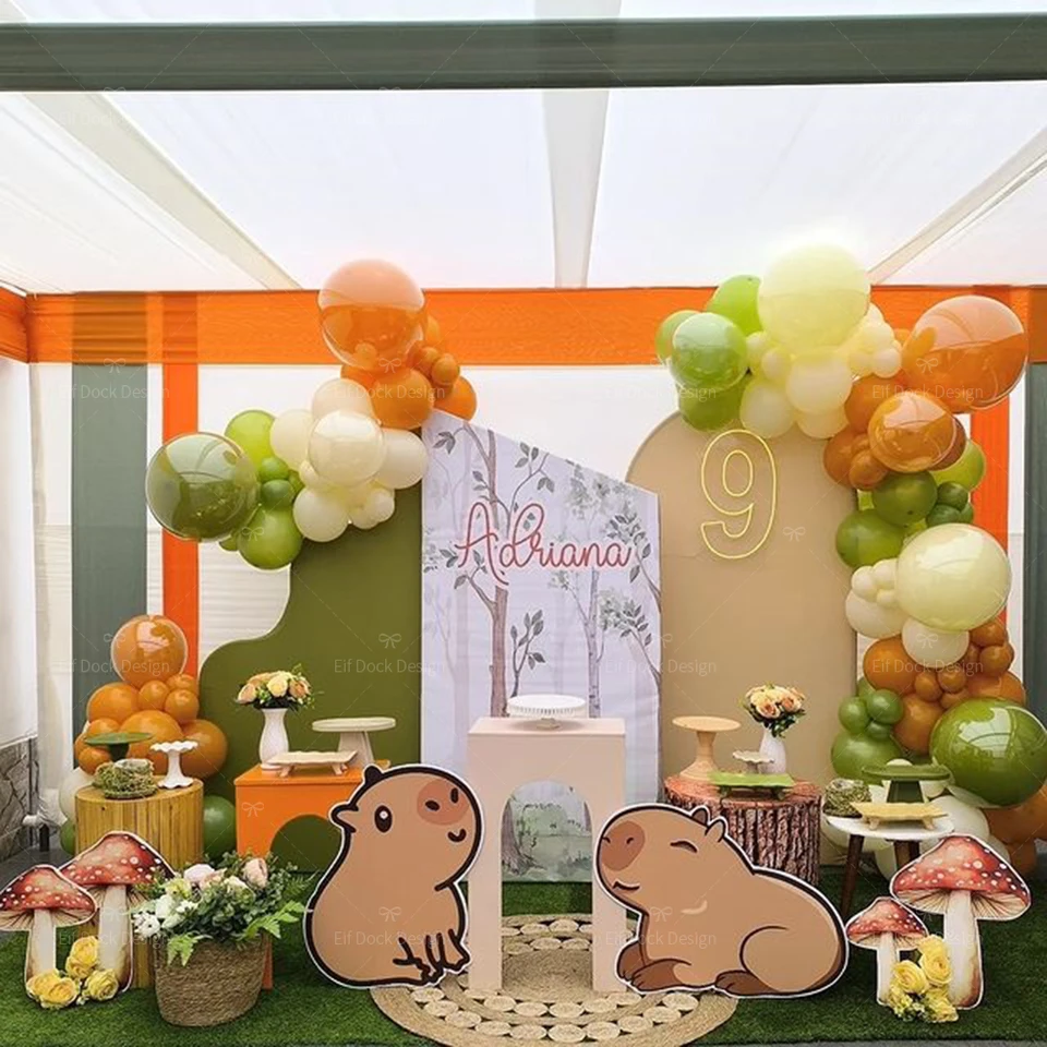 Ballons Capybara Fête Enfant Adulte Décoration Fête Anniversaire Thème Capybara - Ballons Alphabet, Forme Capybara Et Gâteau Déco Ballons Gâteau Animaux