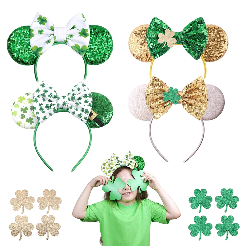 St. Patrick’s Glitter Mouse Ears Headband 1