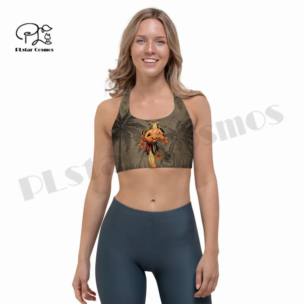PLstar Cosmos Newest 3DPrint Kosrae Tattoo Polynesia Yoga Sport Bra Cup Fitness Gym Cozy Unique Women'Vest Running Hot Top Q-1