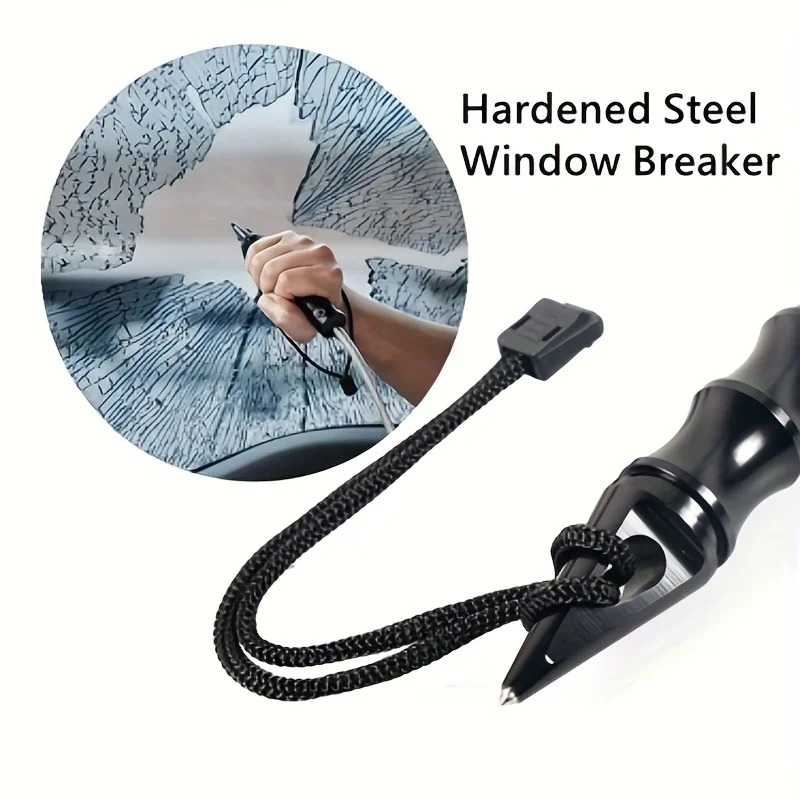 1 Set Emergency Tool Tactical Whip Hardened Steel Car Window Breaker Quick Strike Personal Safety Tool Self-Defense Whip