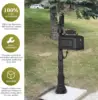 Polar Aurora Barcelona Decorative Post Mailbox Combination Stratford Heavy Duty Postal Mail Box Cast Aluminum(Black) 5
