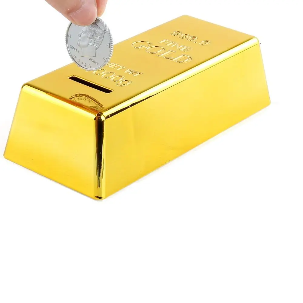 Creative Bullion Prop Decorative Children Birthday Gifts Gold Bullion Bar Piggy Bank Coin Case Coin Bank Saving Money Box