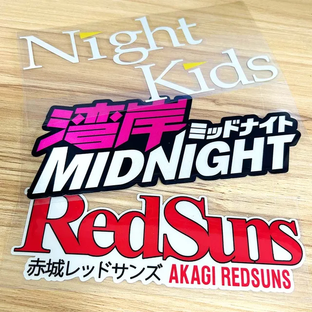 Japanese Sticker Redsuns Decal JDM Auto Drift Vinyl Midnight Racing Decal Car Motorcycle Decorative Stickers for Initial D