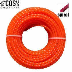 Durable Nylon Spiral Trimmer Line - Premium Garden Tool Accessory (3.0mm-15m)