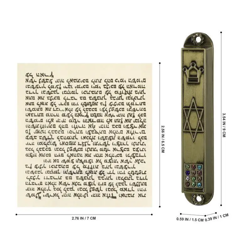 5pcs Vintage Door Mezuzah Metal Blessing Mezuzah Religious Ornament Religious Gift Plaque Judaica Scroll Decors