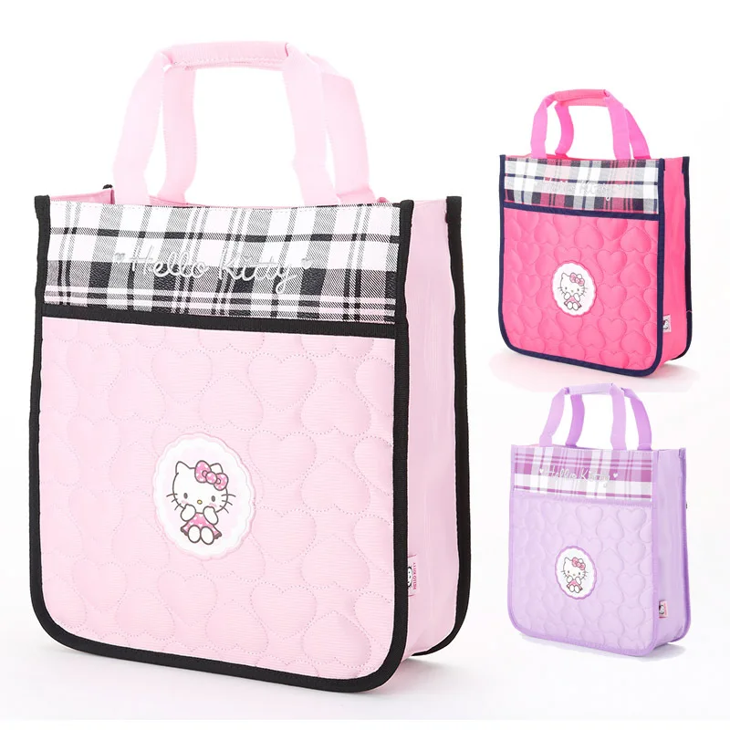 

32CM Cute Cartoon Sanrioed Anime Kawaii Cinnamoroll Hello Kittys Kuromi Children's Tuition Bag Handbag Lightweight Storage Bag