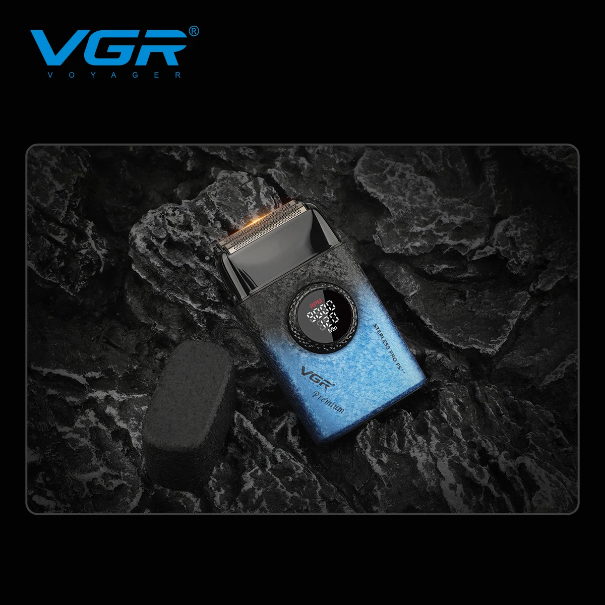 VGR V-377 새로운 고급 전기면도기, 맞춤형 크랙 바디, 다중 전력 제어, 금속 블레이드 헤드, 미백 기능 탑재