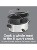 Double Dish Slow Cooker with 6qt Crock and Dual 2.5qt Nonstick, Dishwasher Safe Pot, Slow Cooker 2