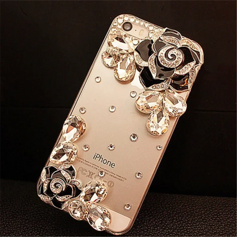 

Case For HuaweiP20 P30 P40 P50 Pro Lite Mate20 30 40 Pro Lite Luxury Glitter Bling Rhinestone Diamond Flower Soft Back Cover