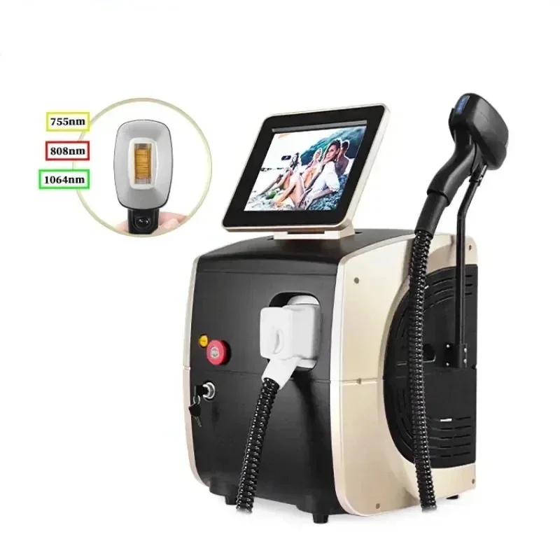 2024 Newest Portable 3 Waves 755nm 808nm 1064nm Diode Laser 808 Painless Hair Removal Machine For Face and Body