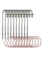 10Pcs H0 Gauge 1:87 LED Park Lanterns Light Lamps 63mm Model Making Bonsai Building Complete Painted Light Garden Decoration 3V 2