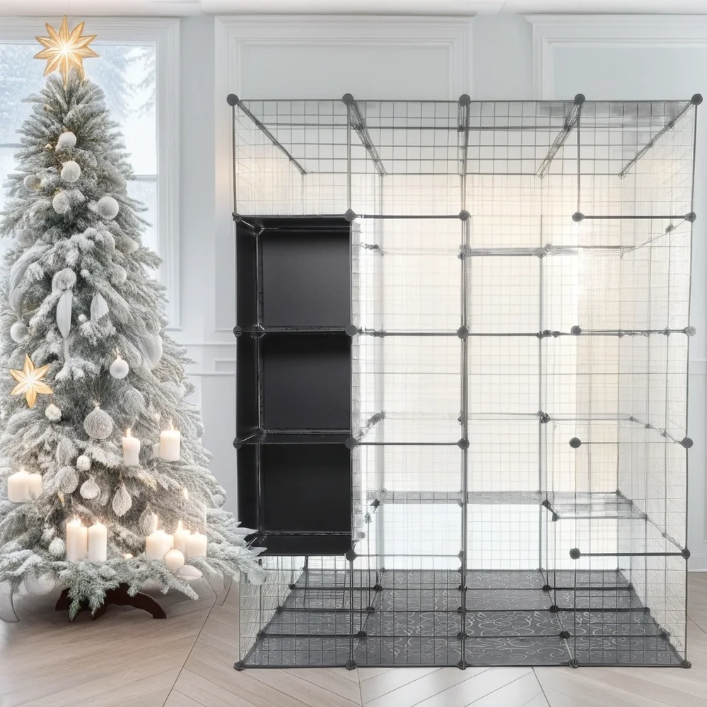 69" Extra Large Cat Cage 5 Tiers Cube Indoor Cat House Crate Free Hammock