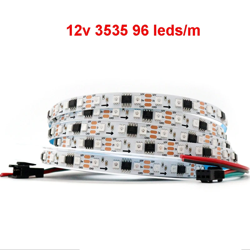 

5m Narrow Slim 8mm 3535 Pixel Full Color LED Strip 12v 96 leds/m Programmable Light Strip Dream Color Colorful Decoration Light