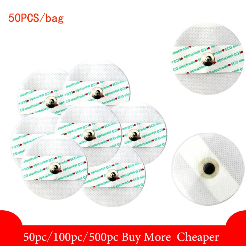 50PCS/Lot Electrode Patch Medical Disposable ECG EKG Accessories Non Woven Electrode Pads