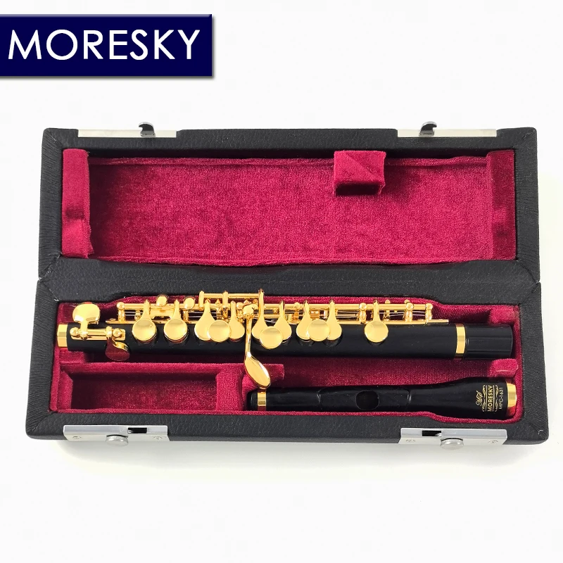Ebony Piccolo C Key Cupronickel Gold Plated Body Material Grenadilla MPC-1631 MORESKY flute instrument wind music instrument