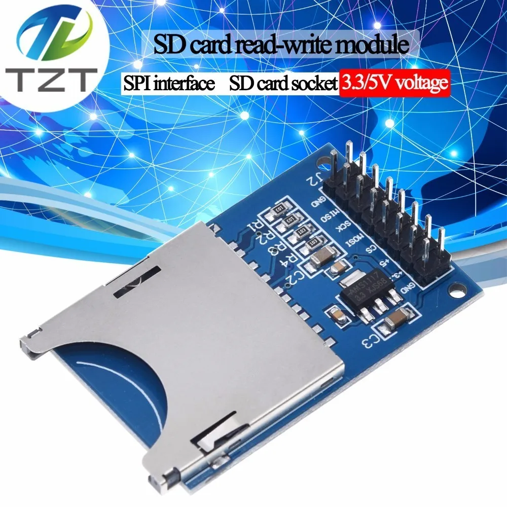 1/3PCS TZT Lese- und Schreibmodul SD-Kartenmodul Steckplatz Leser für Arduino