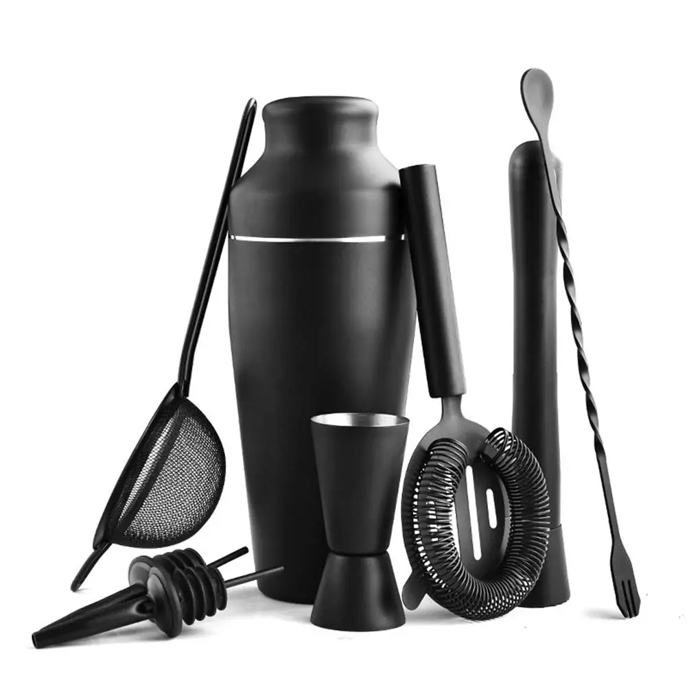 8Pcs Bartender Kit Stainless Steel Cocktail Shaker Mixer Wine Martini Boston Shaker For Bartender Drink Party Bar Tools
