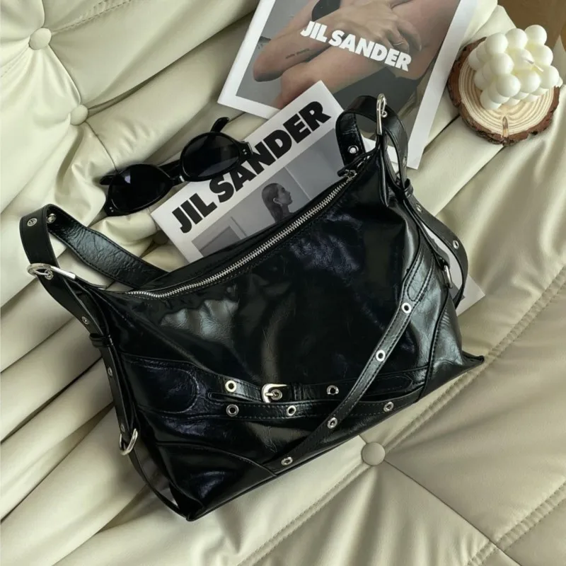 JIAERDI Hot Girls Black Underarm Shoulder Bags Female Fashionable Casual Crossbody Bags Female Versatile Messenger Bag 2025 New