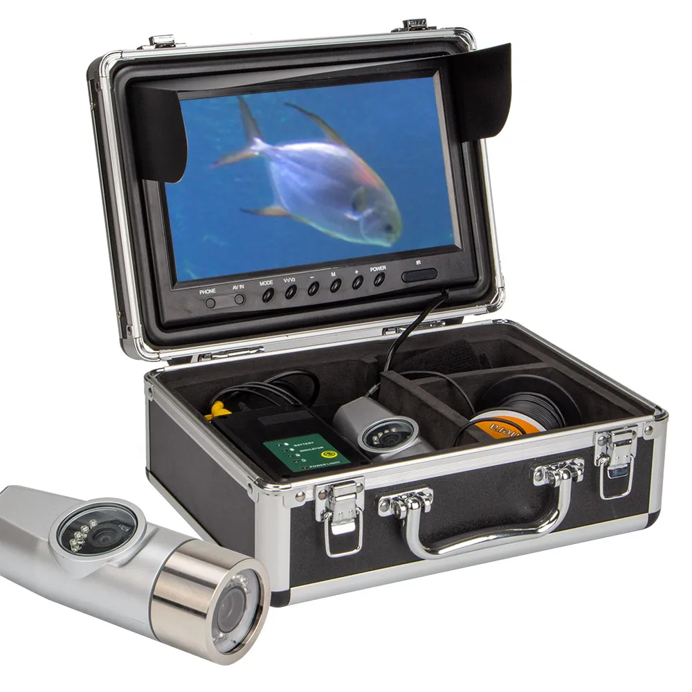 수중 낚시 비디오 카메라 어군 탐지기, 9 인치 DVR 녹음기, 30M IP68 방수, 20 개 LED