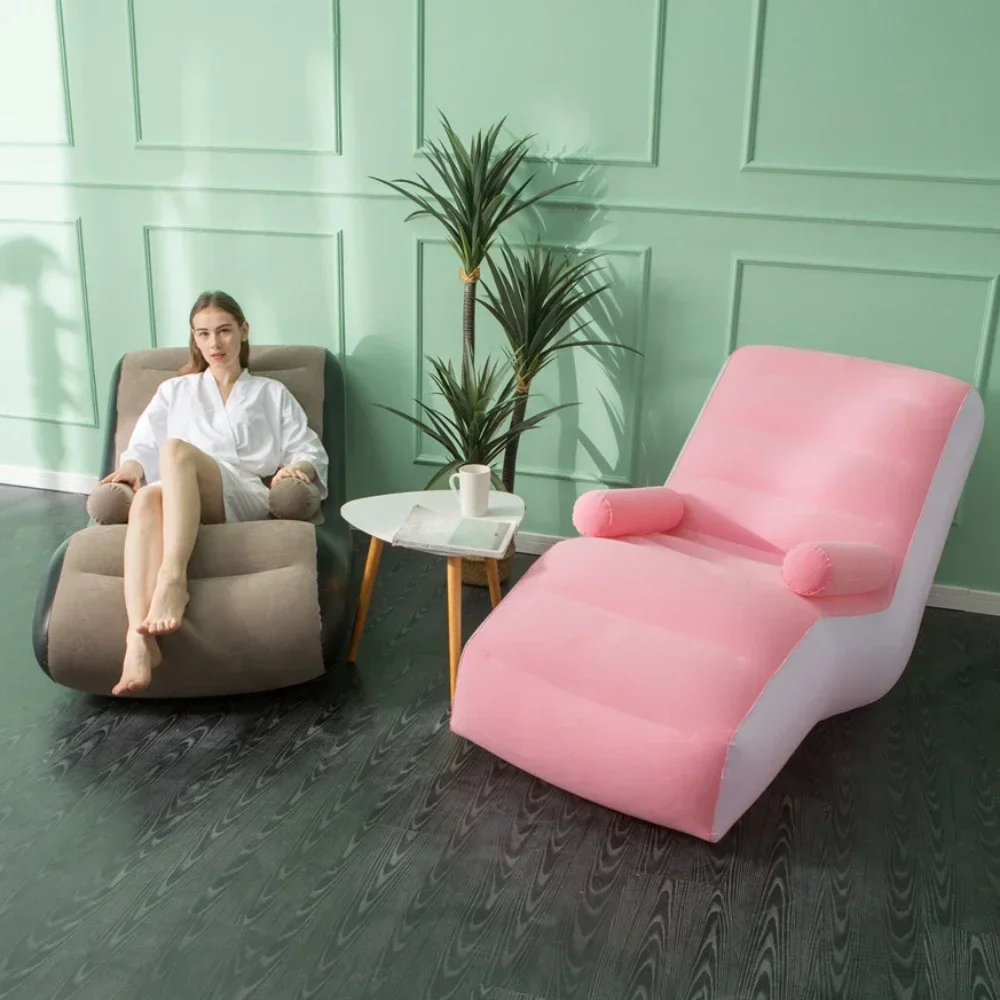 

PVC Thickened Inflatable Sofa for Lunch Break Sleeping Gaming Indoor with Armrests Soft Folding Lazy Sofa Bed Leisure Air Bench