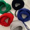 Winter Womens Hats Unisex Knitted Hooded Neck Collar Cap Beanie For Men & Women Drawstring One-Piece Hats Warmer Balaclava Cap 6