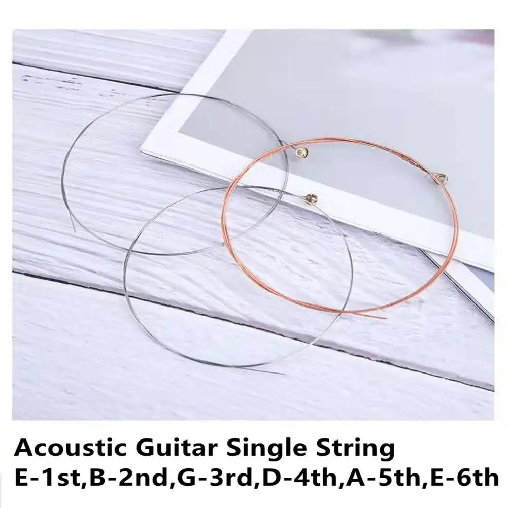 1PC 1-6 Acoustic Guitar Strings E-1st B-2nd G-3rd D-4th A-5th E-6th Single String Stainless Steel Wire Guitar Replacement Parts