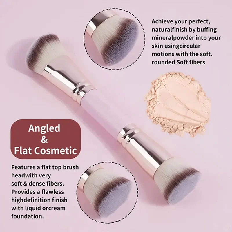 1/2/5PCS Double-Ended Foundation Makeup Brush Set Flat/Angle Top Contour For Beauty Liquid Powder Concealer Cream