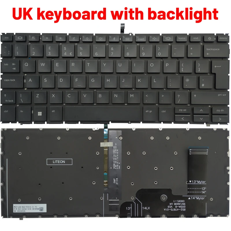 Teclado Portátil com Luz de Fundo para hp Elitebook Russo Eua Reino Unido Francês Latim Espanhol 840 g9 845 g9 1040 Novo - Imagem 5