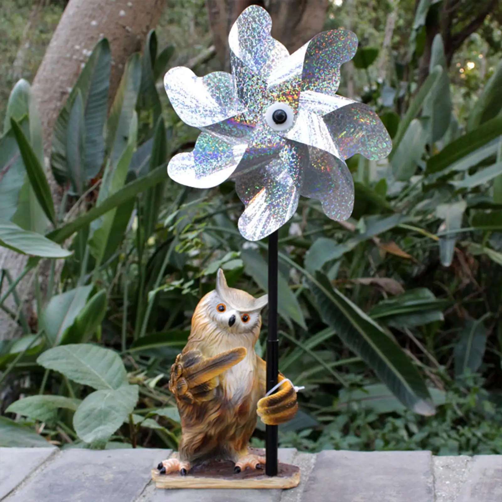 

Owl Garden Statue, Owl Windmill Statue, Ornaments Resin Owl Wind Sculpture, Owl Pinwheel, for Farm Courtyard Lawn Decorative