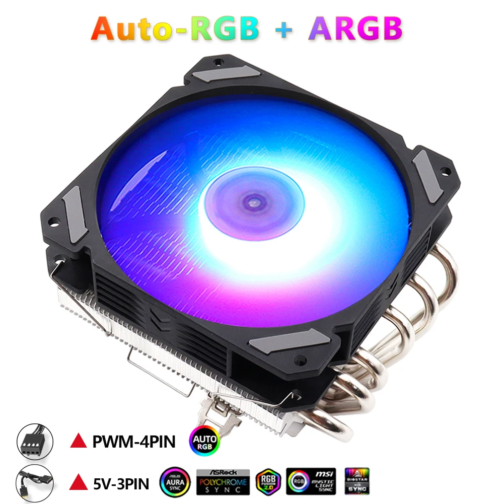 ARGB, refrigerador do perfil baixo, Pwm, 4Pin,