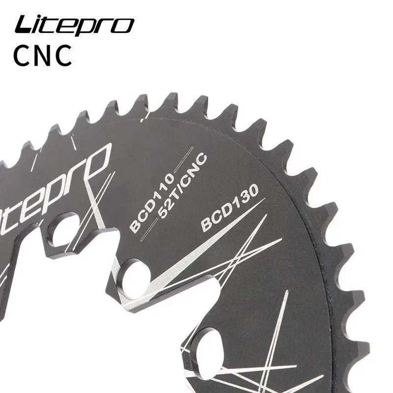 Litepro-折りたたみ自転車用オーバルチェーンリング,クランクセット,ロードバイク,自転車,クランクセット,ブロンプトン,110bcd,130bcd,110mm,  130mm, 52 t,54 t,56 t,58 t,60t - AliExpress 18