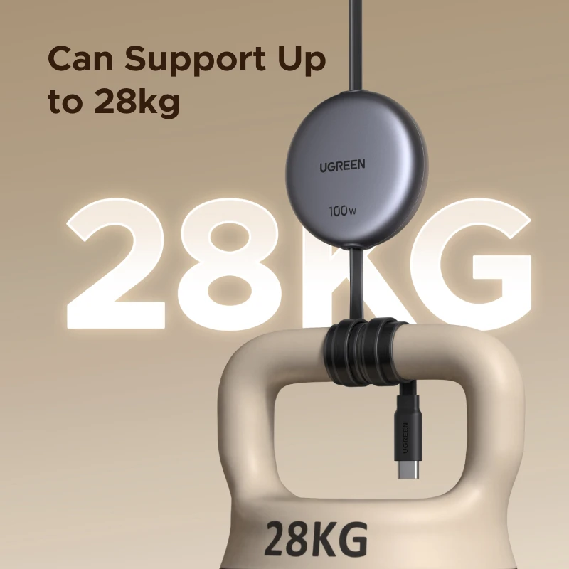 UGREEN Retractable PD100W USB C Cable For MacBook iPad Fast Charger Cable For iPhone 17 16 15 Pro Max Type C