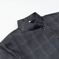 Vestes pour femmes printemps 2026, col montant, poches asymétriques, blazers gris à carreaux, vêtements d'extérieur pour femmes automne, style vintage street 5