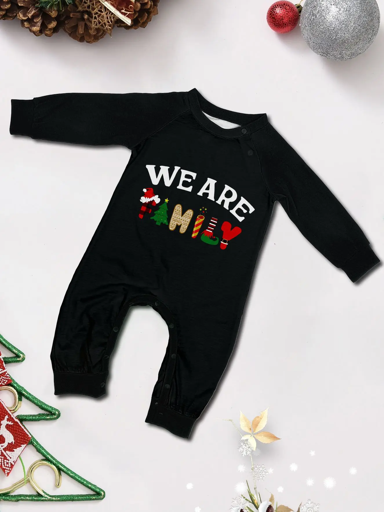 Happy New Year Family Matching Outfits Letter Plaid Print Parent-child 2 Pieces Suit Sleepwear Soft Loose Pajamas Set Xmas Wear - 6