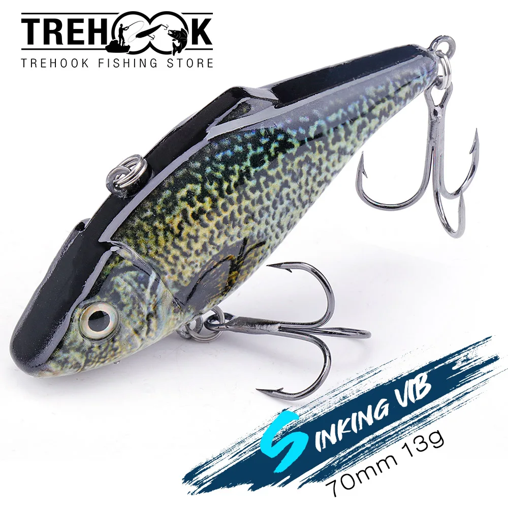 

TREHOOK 7cm 13g Sinking VIB Fishing Lures Noise Design Resolution Body Detail Hard Baits Long Casting Baits