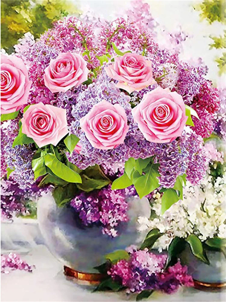Meian 11/14CT Stickerei Malerei Blumen Schmetterling Kreuz Stich Kits DMC Gedruckt Leinwand DIY Handgemachte Dekoration – Detail 12