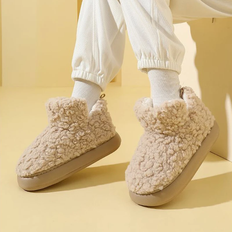 Snow Boots Plush Warm Ankle Boots For Women Men Winter Shoes Windproof Lightness Cotton Boots Couple Female Winter Shoes Booties