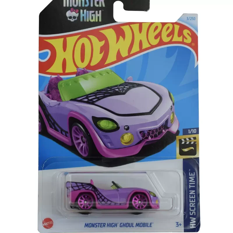 Original Hot Wheels Car Monster High Ghoul Mobile Boys Toys for Children 1/64 Diecast HW Screen Time Birthday Gift igra popadi v cel prime time toys 8309n