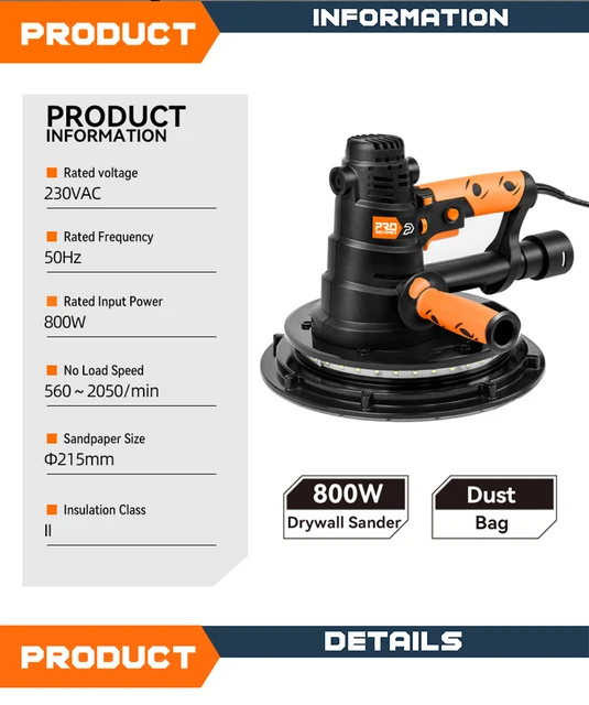 230V Drywall Sander 800W Mesin Pemoles 
