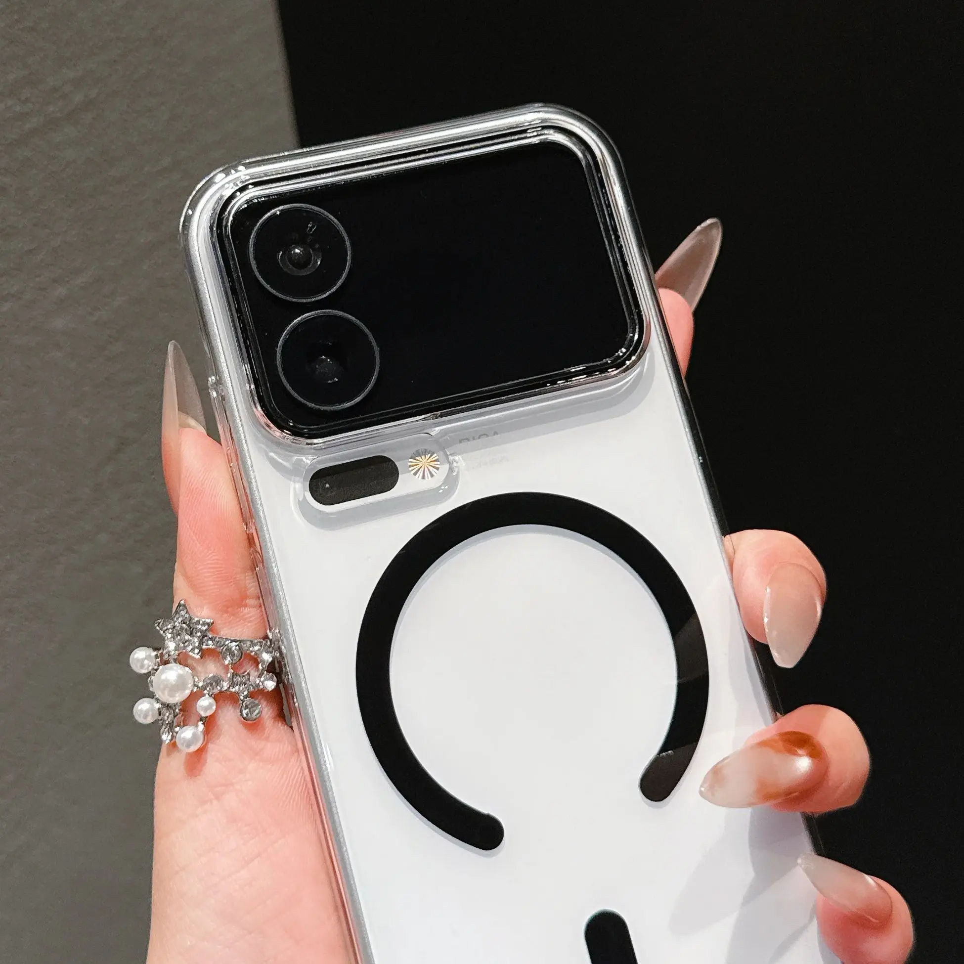 Crystal Clear Hard PC Candy Magnetic Phone Case for Wireless Charging - Ultra Slim Cover