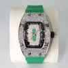 Luxury Diamond Watch For Women Elegant Tonneau Original Design Watches Fashion Ice Out Sport Rubber Strap Waterproof Mille Clock 1