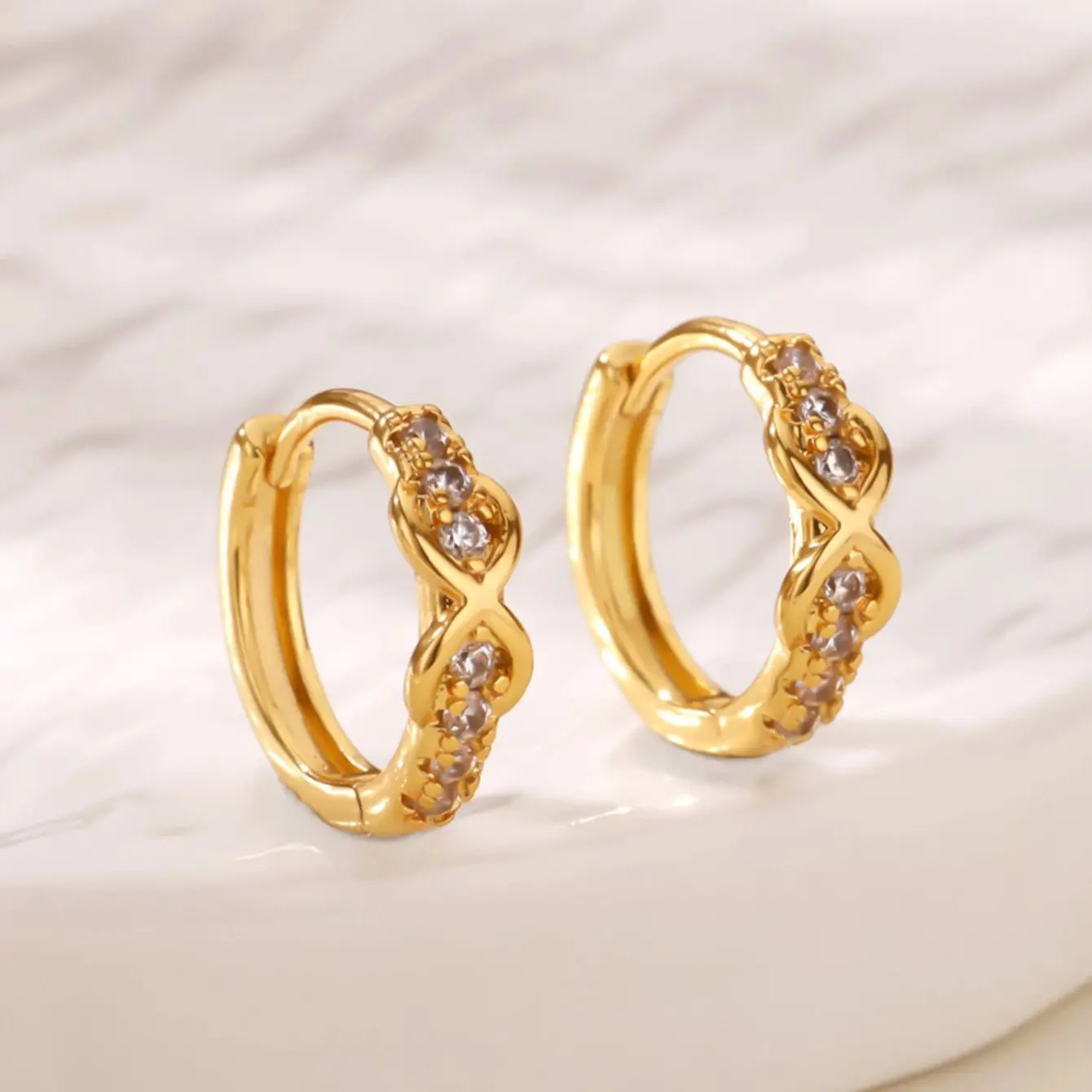 Zircon Earrings Geometric Infinity For Women