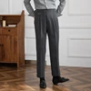 Mr. Deer San Early Autumn Gurkha High Waist Straight Pants Retro Petty High Texture Double Pleated Casual Pants Trendy Men 6